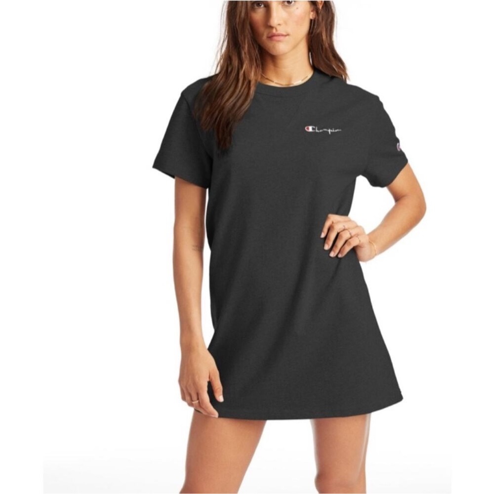 Champion Black T-Shirt Jersey Short Sleeve Dress NWT M